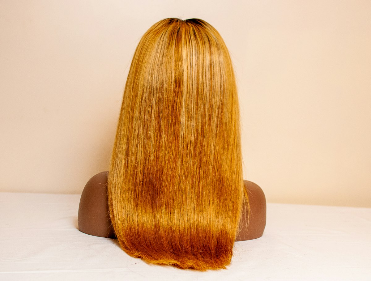 Honey blonde deep wave wig